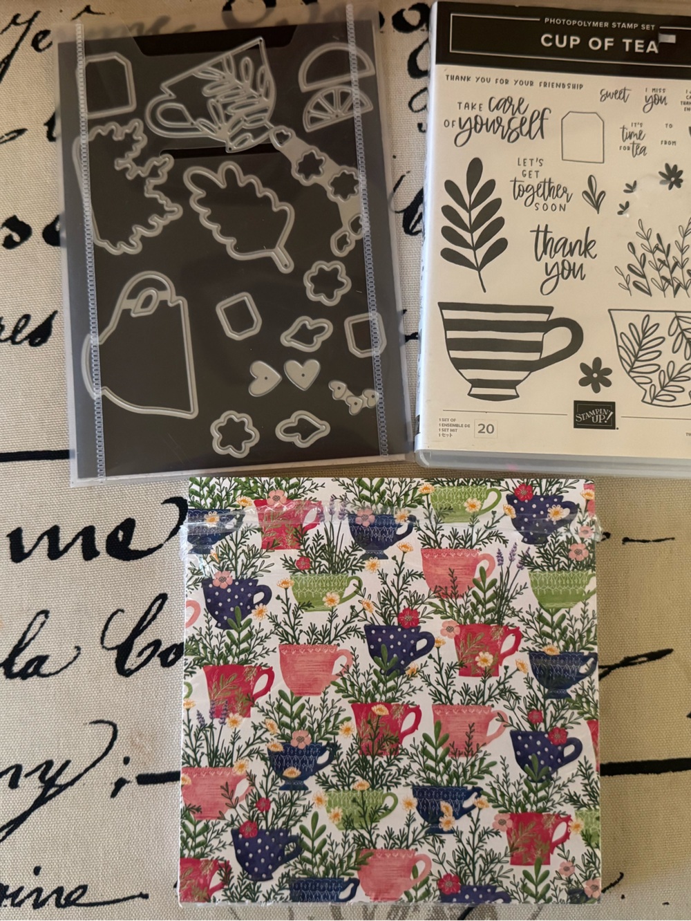 Stampin' Up Cup of Tea Stamp Set, Dies and Paper Pack